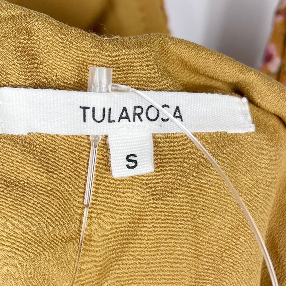 Tularosa Orion Top Peasant‎ Blouse Floral Yellow Long SleeveSz S Ruffle - Picture 8 of 11